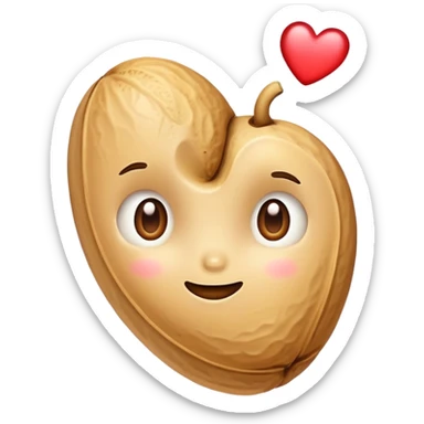 A peanut drooling with heart eyes sticker