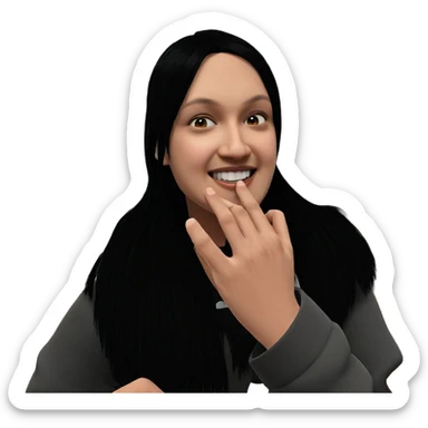 smiling boy with black hair sticker