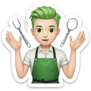 green mutant hairdresser sticker