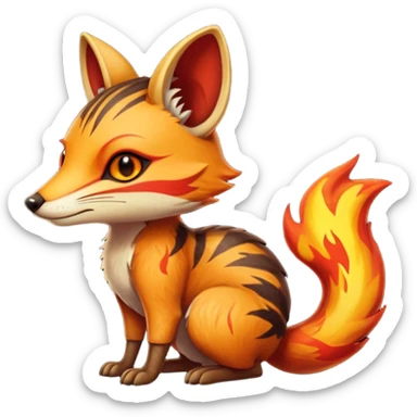 Fiery Wicked Cool Hot Edgy Badass Genet-Numbat-Fox-Vernid-fusion-hybrid-creature sticker