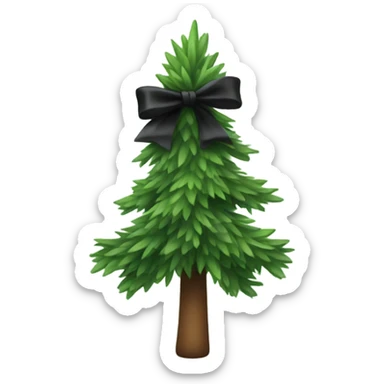 spruce with a black bow sticker