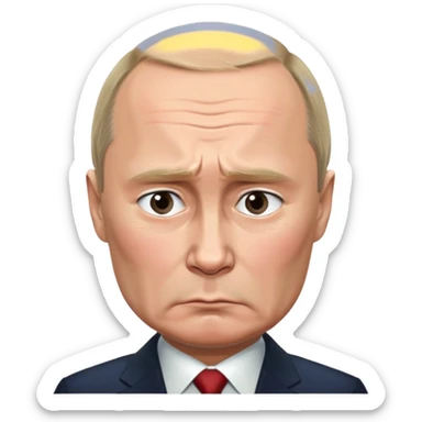 sad face of putin sticker