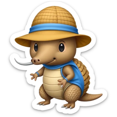Armadillo with incognito hat sticker