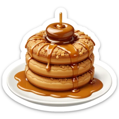 Small doughnuts with a very crumbly biscoff crumble on top and sauce drizzled only  sticker