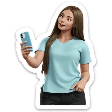 girl taking a selfie sticker