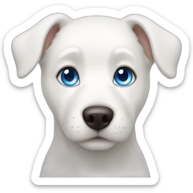 white dog blue eyes sticker