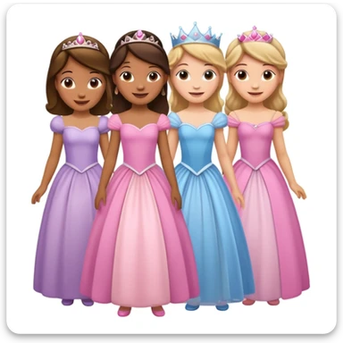 girls in a princess dress sticker