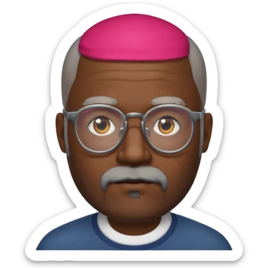 bald gray beard black man glasses sticker
