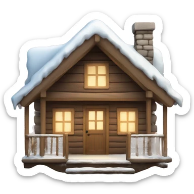 winter cabin sticker