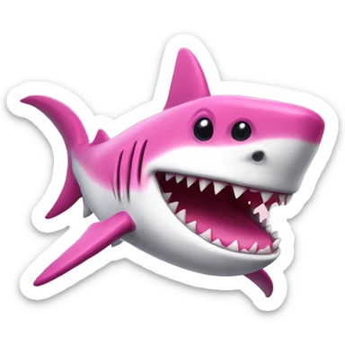 Pink shark sticker