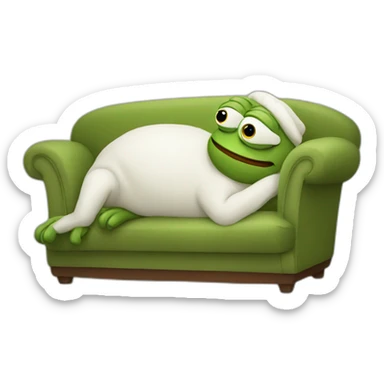 pepe lying in sofa sticker