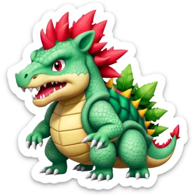 Ugly Fey Toony Bowser-Rhydon-Shaymin-dragon sticker