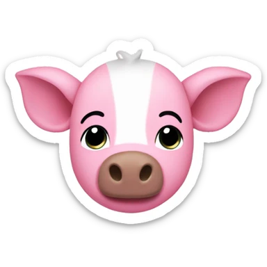 Nariz de cerdo, color rosa, fondo blanco  sticker