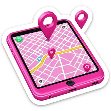 pink gps map lines sticker