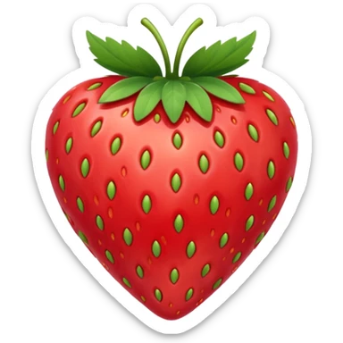 Strawberry shaped as a heart sticker