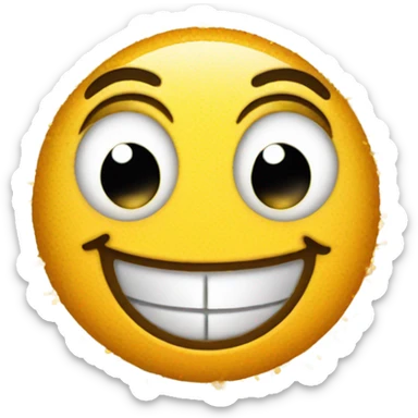 Happy emoji with salt sticker
