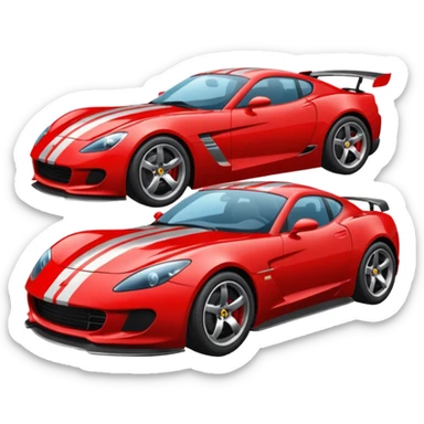 Draw a sleek sports car with shiny metallic paint & racing stripes. sticker