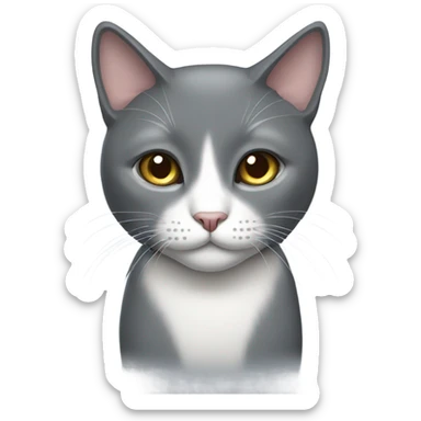 grey tuxedo cat sticker