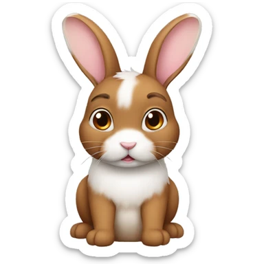 Rabbit color Brown and litle and Drop ear sticker
