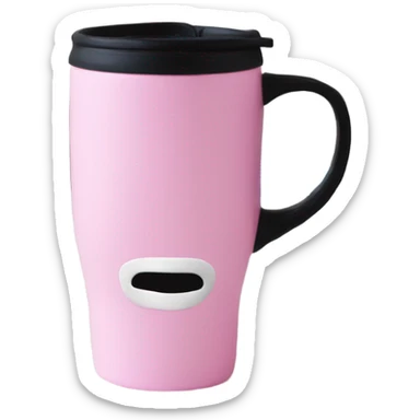 pink travel mug with a handle - no face sticker