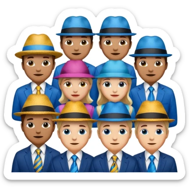 Blue nect ties and hats sticker