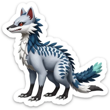 Silvally-Sergal-Nargacuga-Trico-Genet-fusion-animal-hybrid-creature, full body sticker