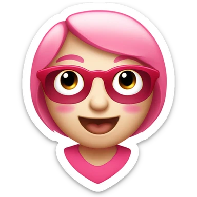 cute pink and red heart  sticker