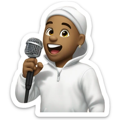 Chris brown with mic sticker