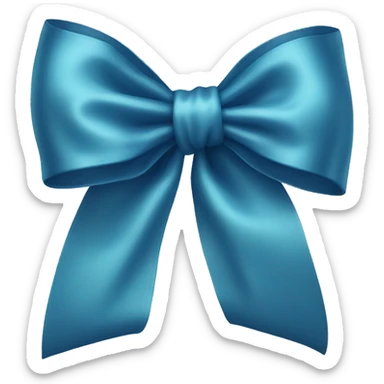 Blue silk bow sticker