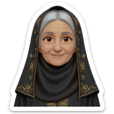 Grand mère voilée arabe sticker