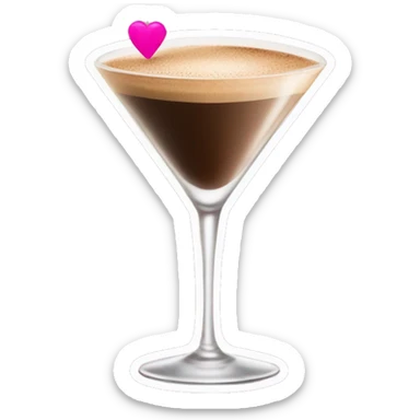espresso martini with a pink lipstick kiss mark sticker