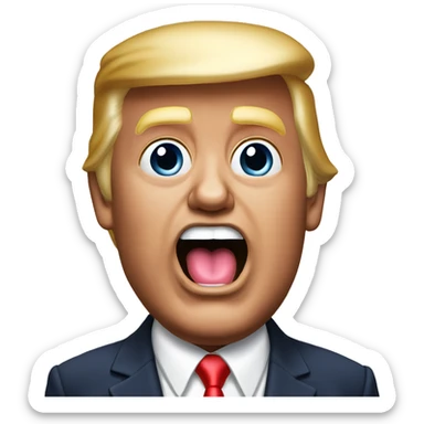 donald trump sticking out tongue sticker
