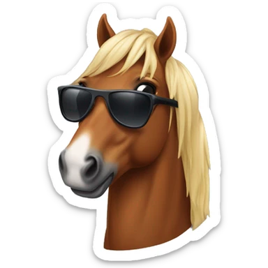 bay horse with sunglasses sticker