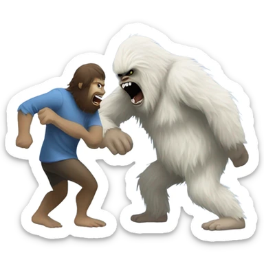 Yeti fighting a Sasquatch  sticker