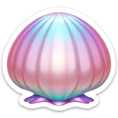 pearl in iridescent shell sticker