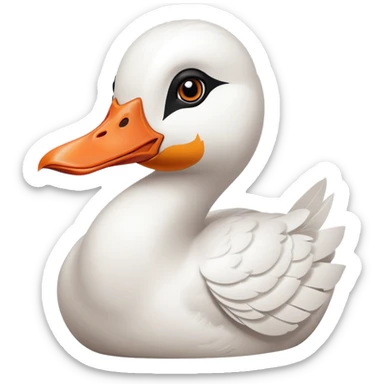 mischievous goose with a knife in its bill, untitled goose game inspired sticker