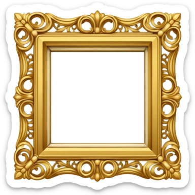 square gold victorian frame sticker
