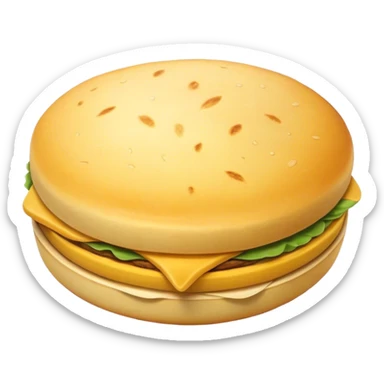 Colombian Arepa Cinematic Realistic Colombian Arepa Dish Emoji, depicted as a single, golden arepa with a crisp exterior and soft interior, rendered with lifelike textures and warm, inviting lighting. sticker