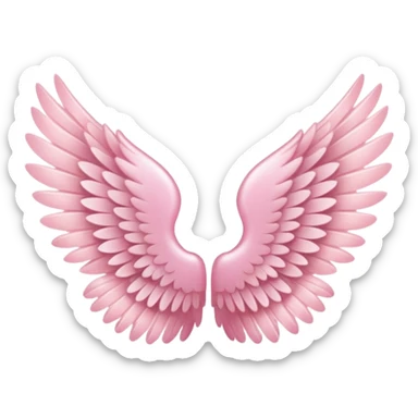 Tiny mini soft pink angel wings sticker