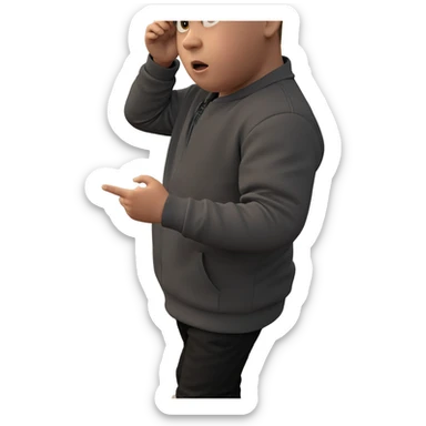 standing boy in focus sticker