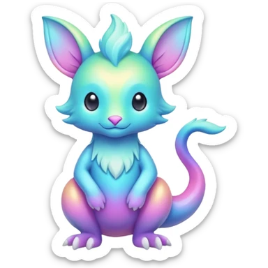 Shiny Colorful Pastel-Colored Fionbri-creature by Falvie (full body) sticker