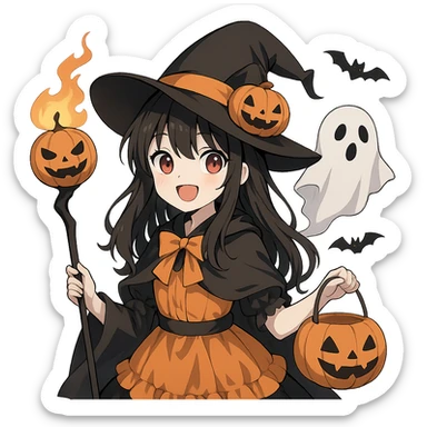 Halloween anime, remove background   sticker