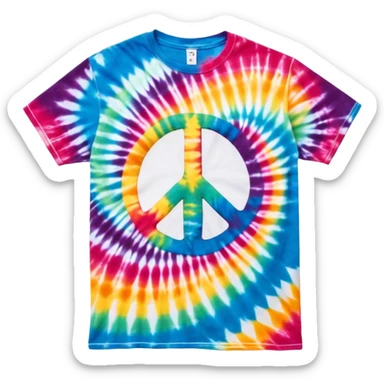 1990’s tie dye peace sign shirt sticker