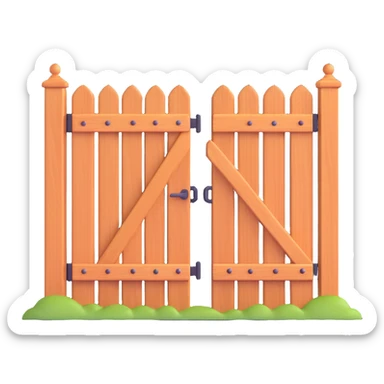 wooden fence gate door for house entrance sticker