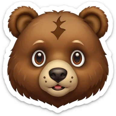 bear face with a paw print sticker