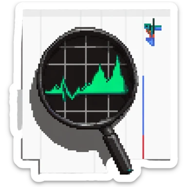 magnifying glass and graph sticker