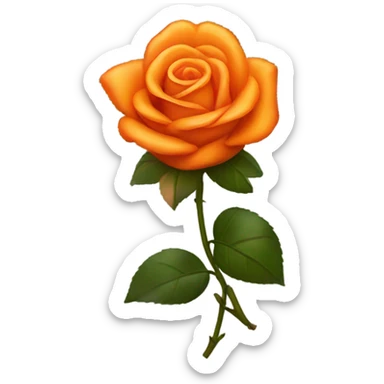 rose with orange petals and dark orange bow sticker