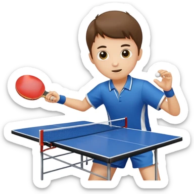 A boy playing table tennis sticker
