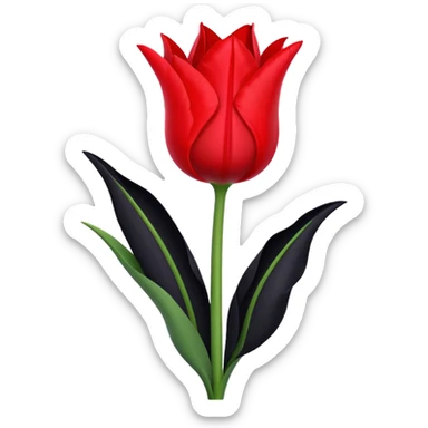 goth tulip with black petals with a single red streak sticker