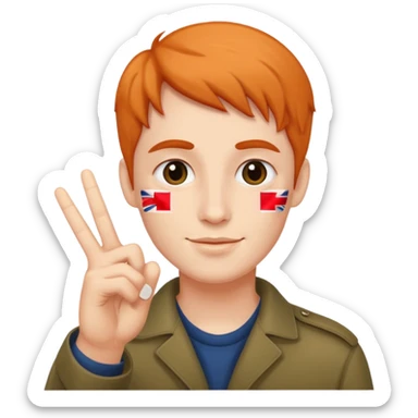 British fuck peace sign  sticker